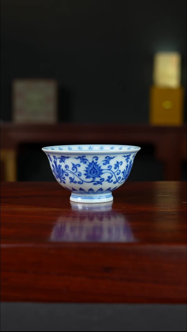 祖传窑  真柴窑传承400年缠枝花卉主人杯