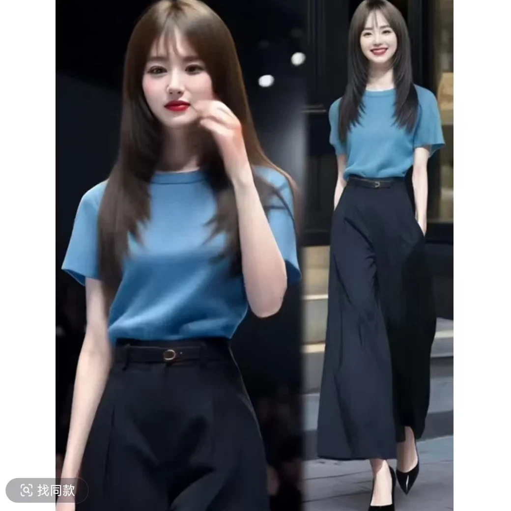 阔腿裤上衣套装女出游穿搭干金清冷感贵系洋气衣服女2025夏季新款