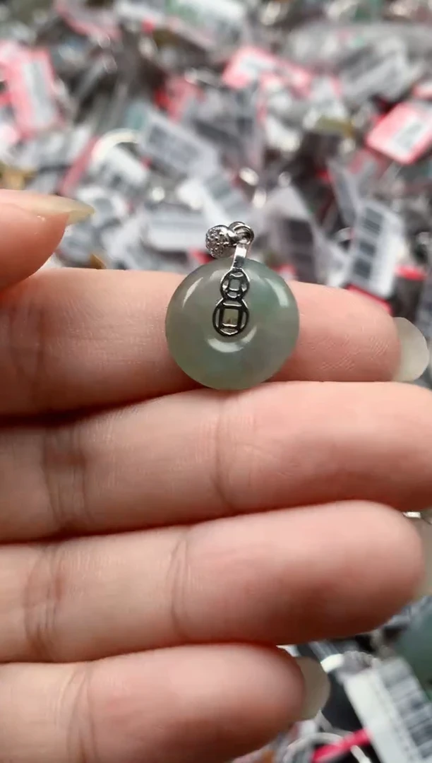 银S925镶嵌戒指翡翠天然A货缅甸翡翠