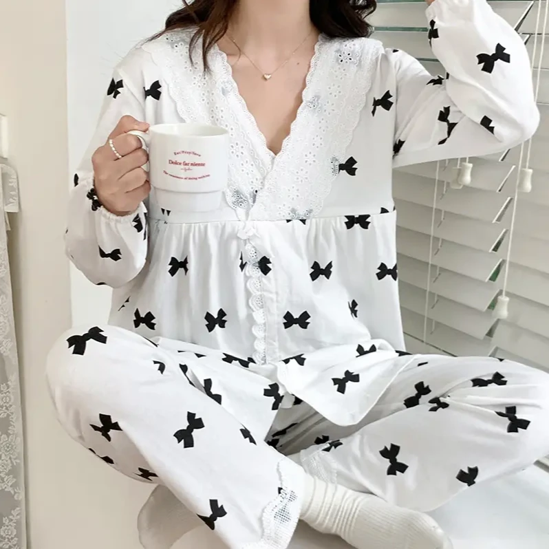 纯棉空气棉月子服秋冬款