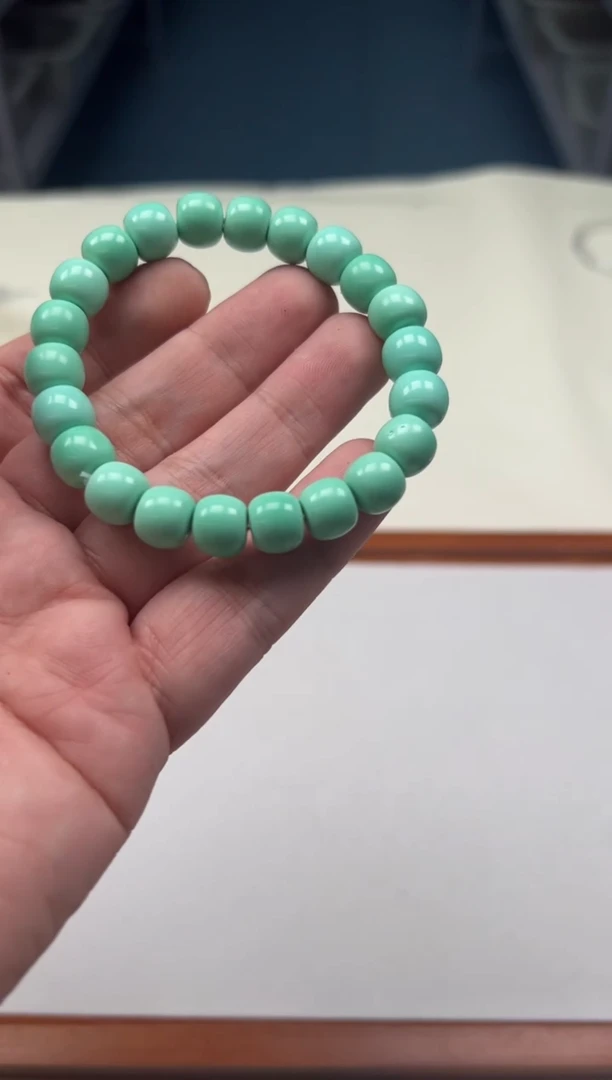 吊坠白玉菩提天空蓝单圈手串5988