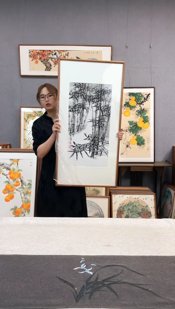 【闪购商品】国画手写手绘带框作品-53*103-夏方明