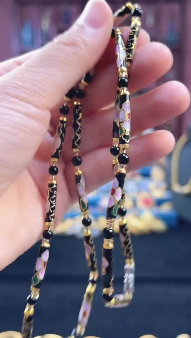 非遗 景泰蓝项链 玄金