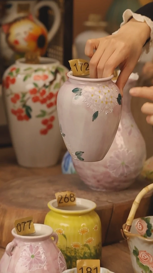 陶瓷景德镇设计师手作花器摆件侘寂风@M172@