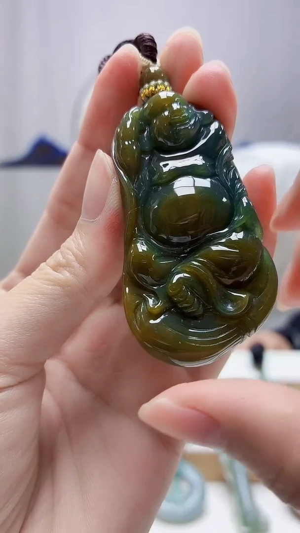 未镶嵌定制翡翠4898zm-毛货挂件佛公132