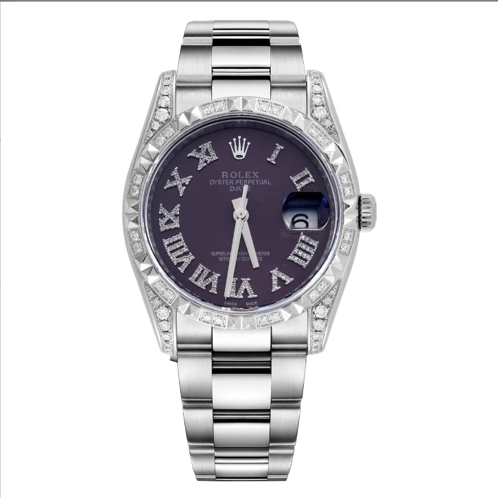 99新 Rolex/劳力士 日志型系列115200紫盘后钻腕表/WHT030027