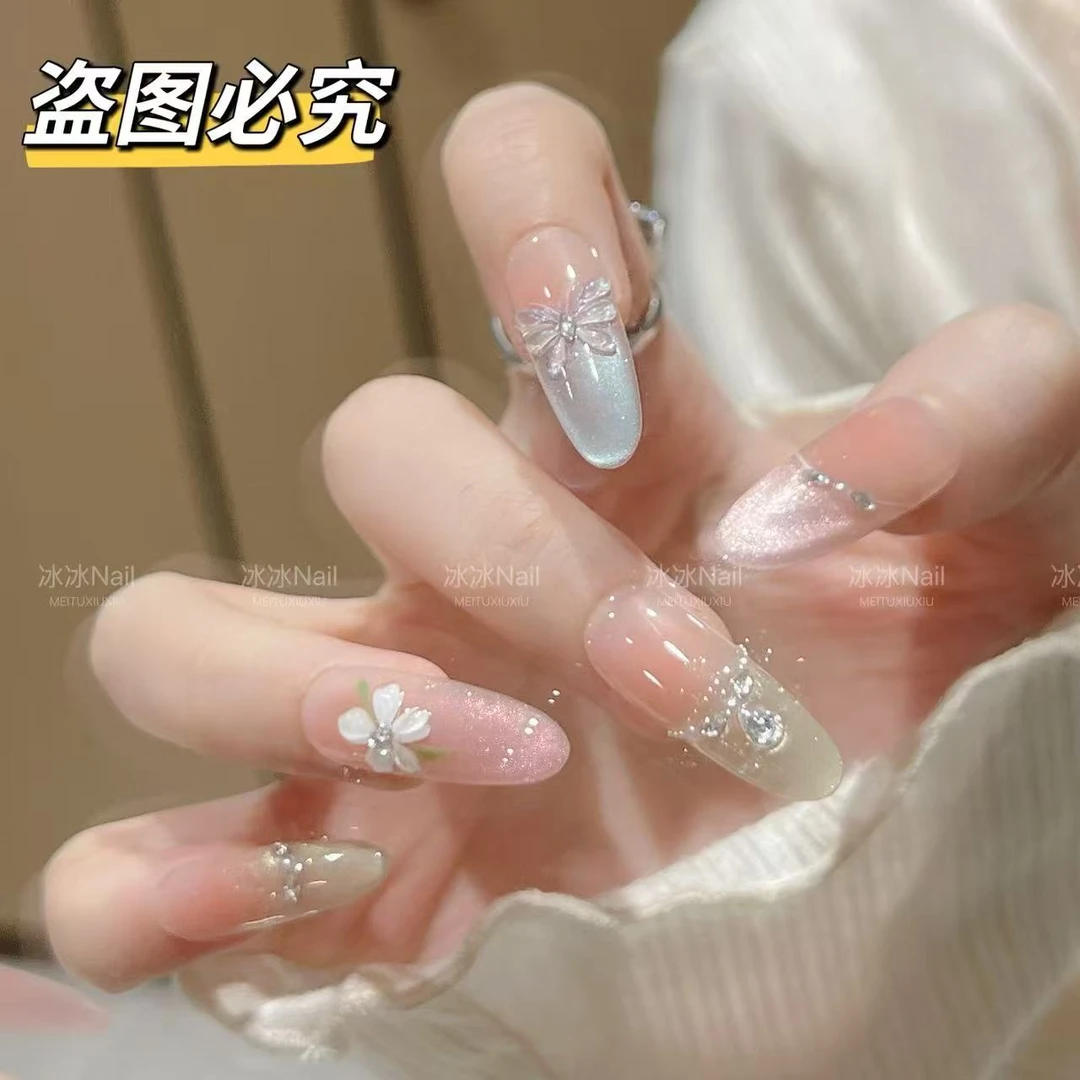 【七彩花】纯手工穿戴甲可拆卸甲片10片（无收纳盒）