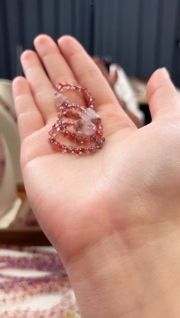 未镶嵌手串水晶金草莓超七貔貅戒圈【多样性发一】