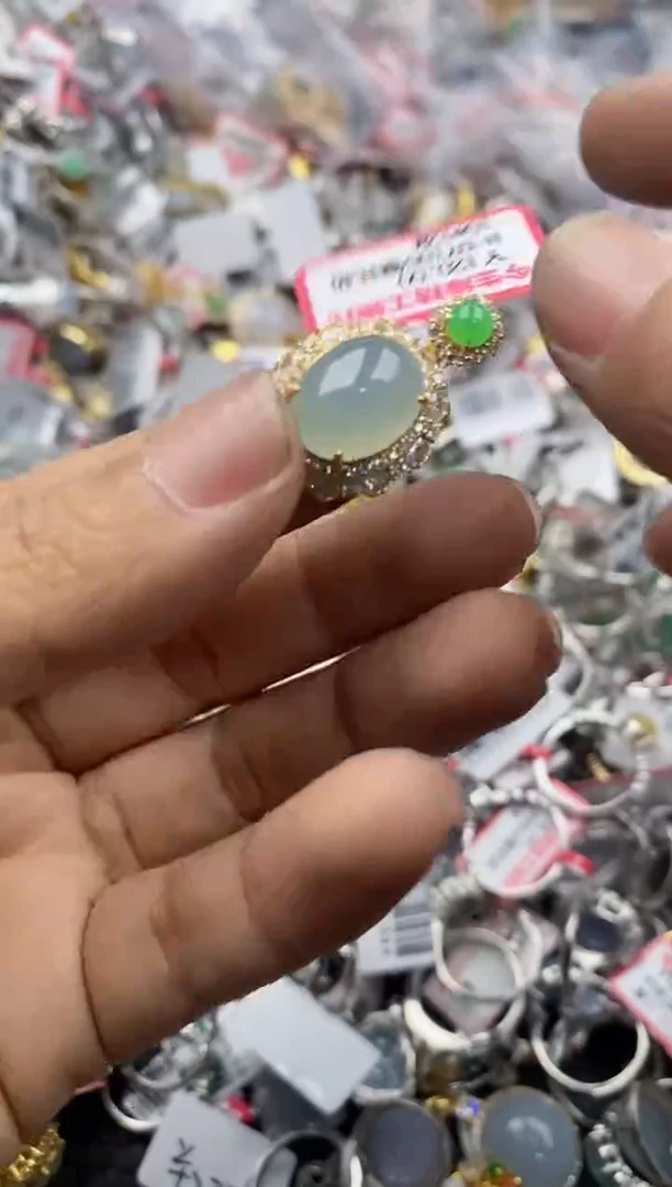 银S925镶嵌戒指翡翠161616----6