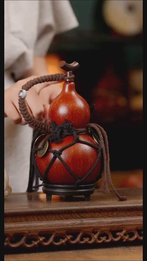 454号精品天然大漆工艺防渗内胆酒葫芦~