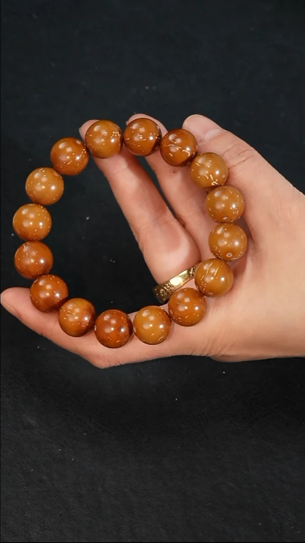 手串紫金鼠黄金甲正圆光珠13-14mm