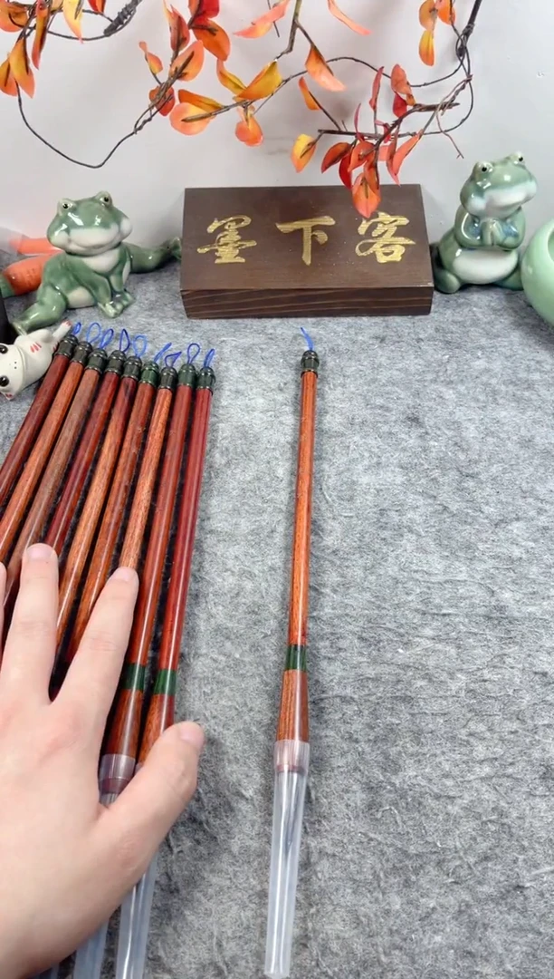 灰狐1支 纯狐狼兼毫毛笔 出峰3.5口径1cm古法制仅支持试水