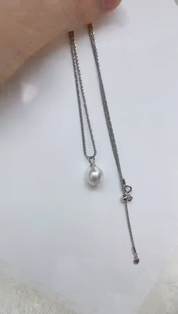 海水珍珠银S925镶嵌颈饰