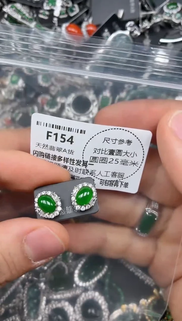 颈饰未镶嵌翡翠F154耳钉