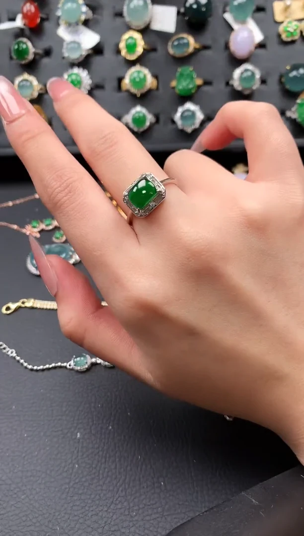 【闪购商品】翡翠戒指银S925镶嵌2141