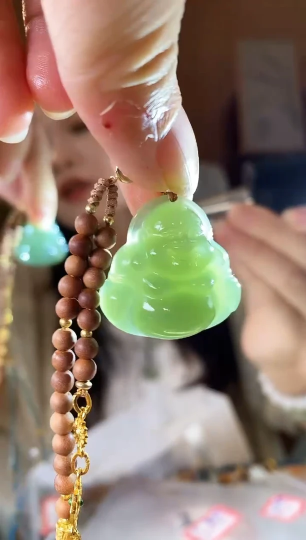 和田玉未镶嵌颈饰28MM和田玉佛公项链