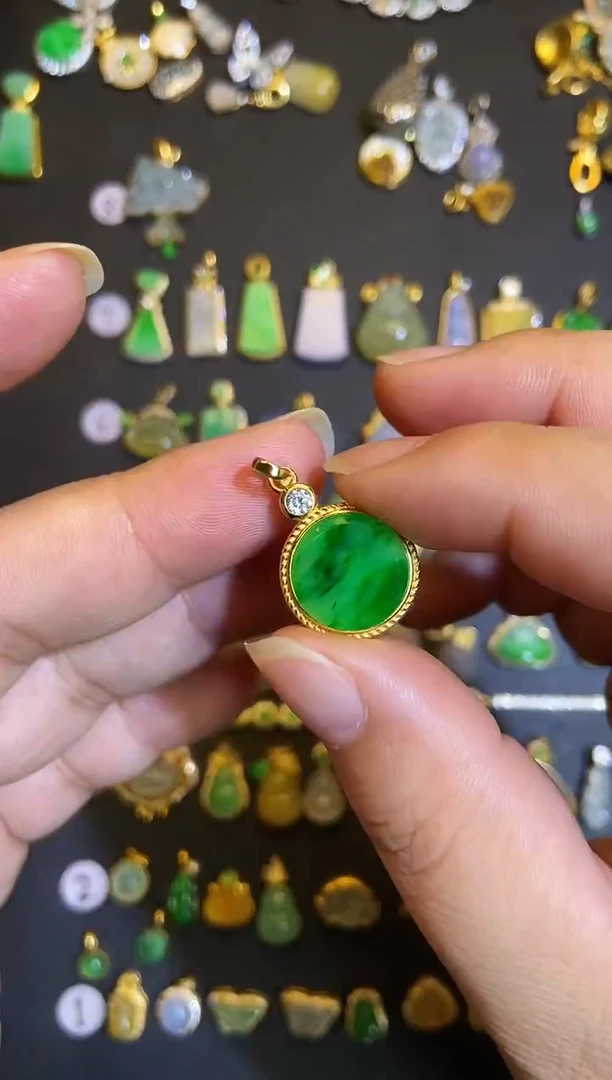 吊坠(不含链)银S925镶嵌翡翠1