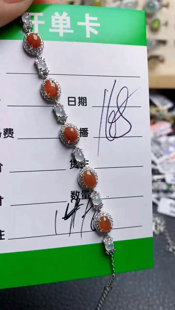 翡翠戒指银S925镶嵌1496