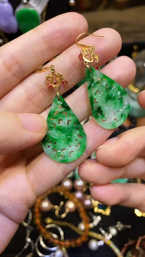 未镶嵌翡翠耳饰翡翠耳钉