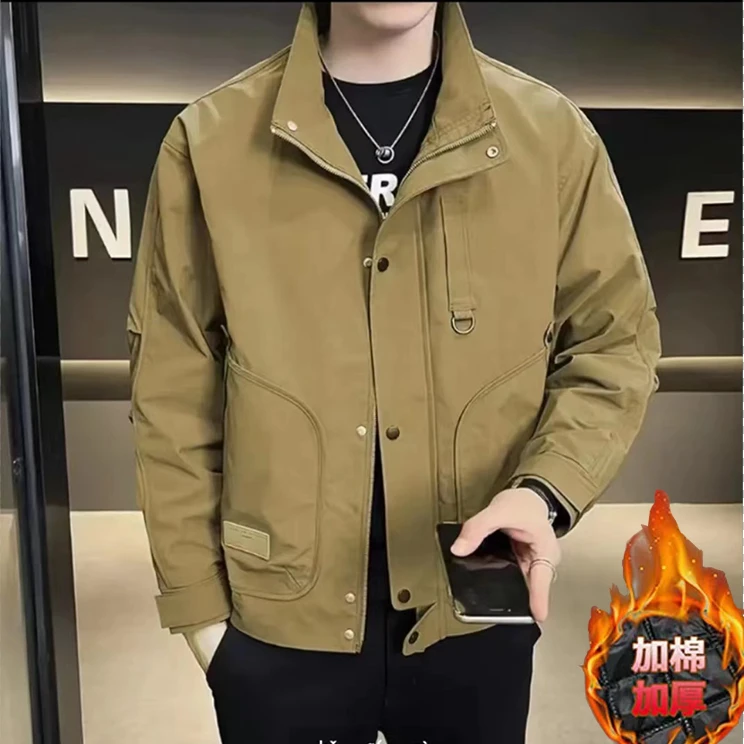 工装夹克男美式休闲外套2025春秋季新款帅气百搭立领上衣潮牌