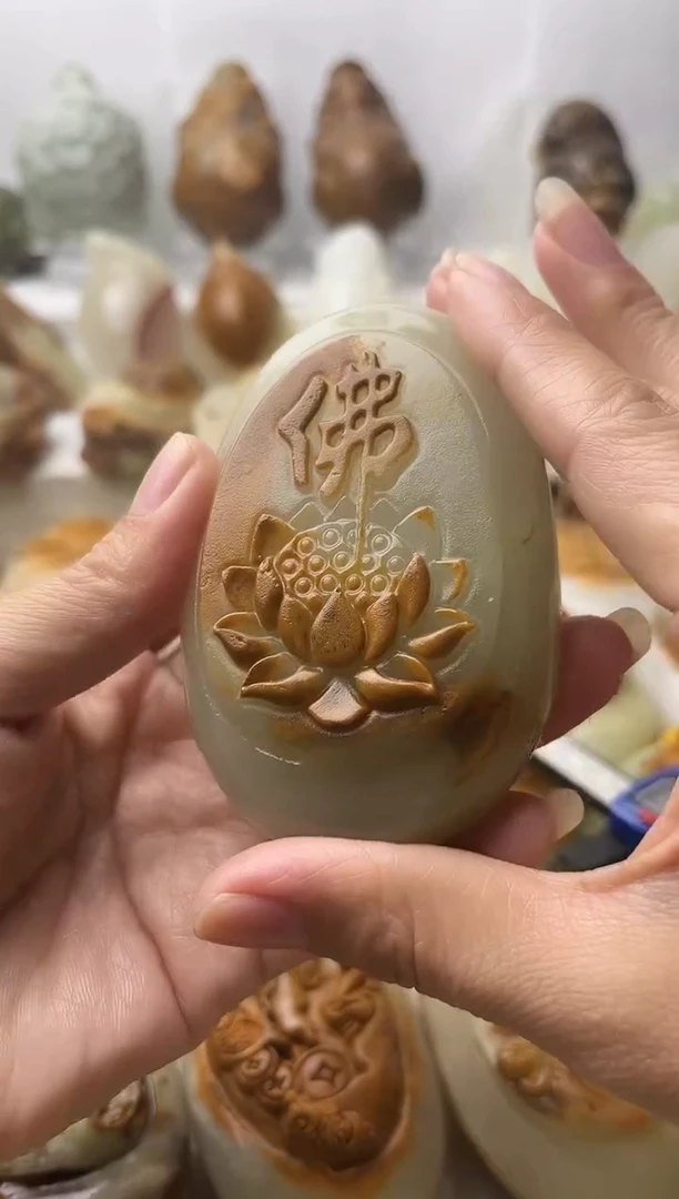 石材古青石棉纹正常不退换佛莲花