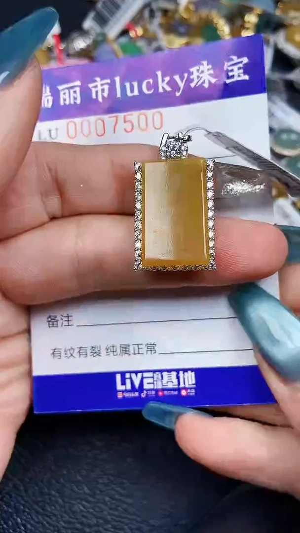 颈饰银S925镶嵌翡翠7500