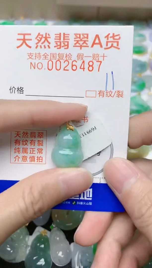 【闪购商品】翡翠颈饰18K金镶嵌11天然翡翠A货 