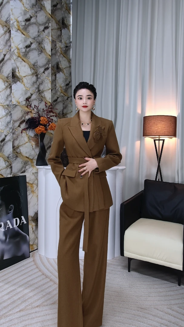 QIANTAI【皖君】高奢休闲气质显瘦女士西装套装