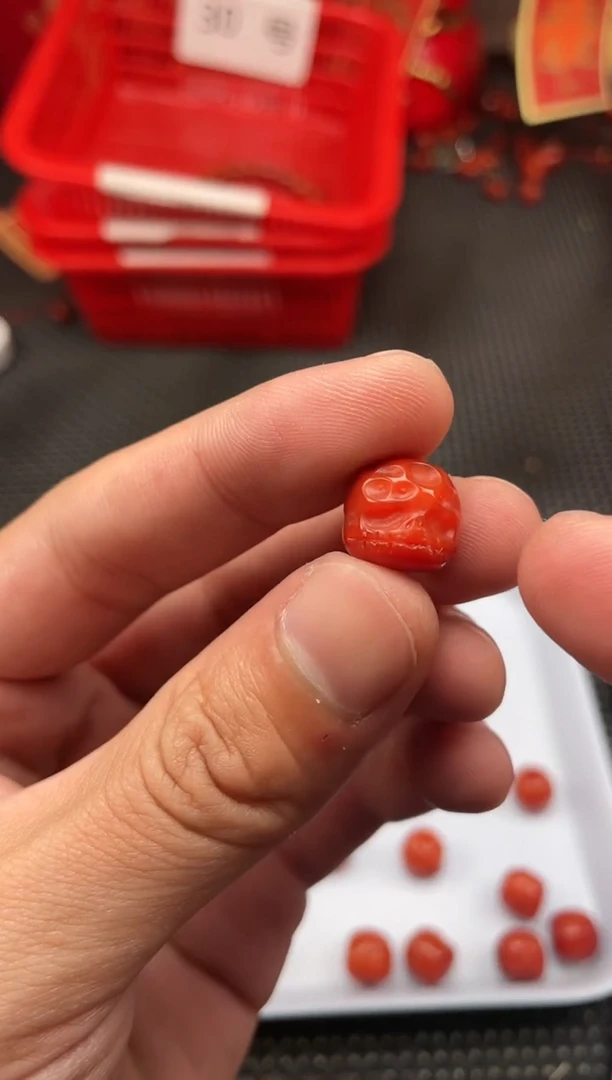 【闪购商品】南红玛瑙单珠未镶嵌32号柿子红卡12*12阿呆一颗