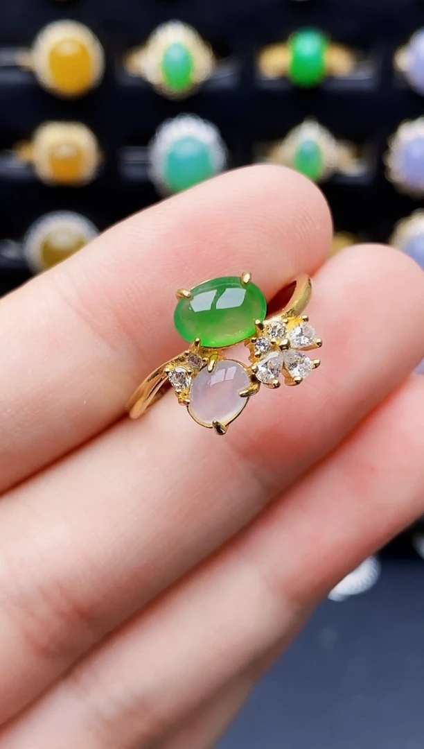 银S925镶嵌戒指翡翠4041