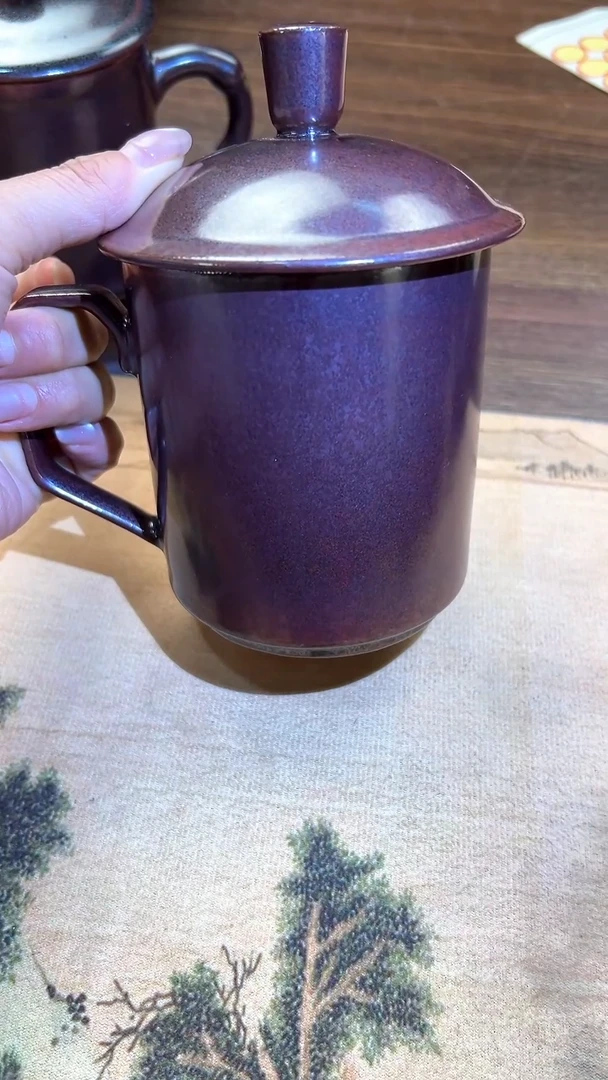 紫韵窑变色办公杯原矿釉