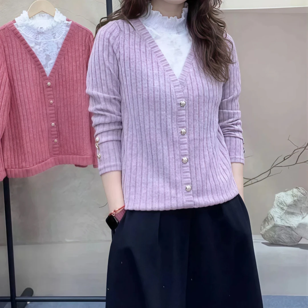 【假俩件】长袖2025春季新款爆款气质百搭休闲打底衫女上衣时尚显瘦