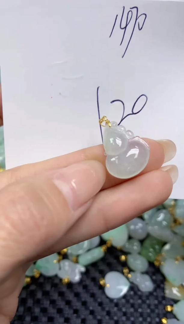 【闪购商品】翡翠颈饰18K金镶嵌天然缅甸A货翡翠