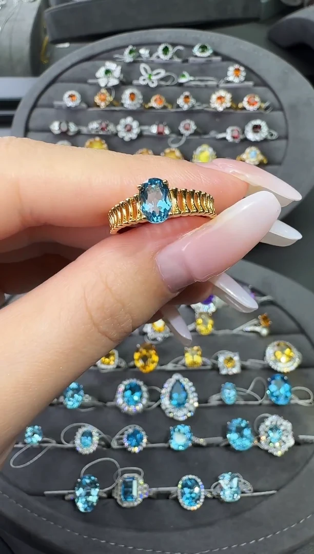 银S925镶嵌戒指托帕石1.0ct【七天鉴赏期】