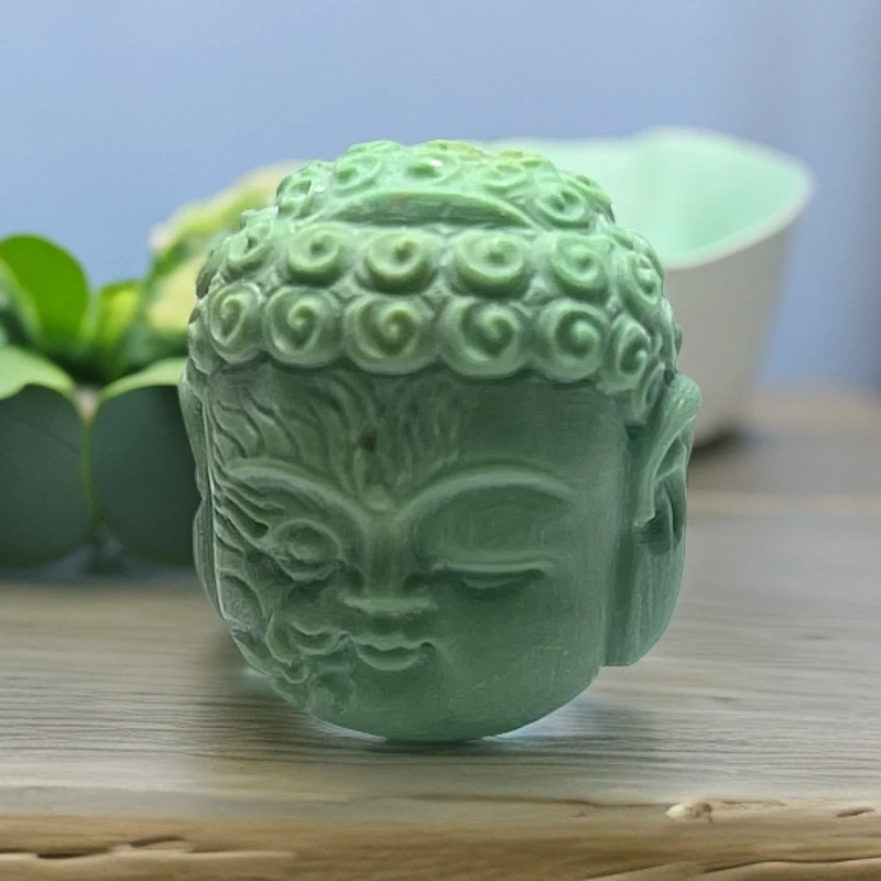 【帝丰】湖北十堰天然原矿绿松石高瓷精工立体一念之间宝宝佛吊坠