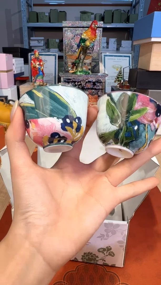 【闪购商品】杯191油画品茗杯