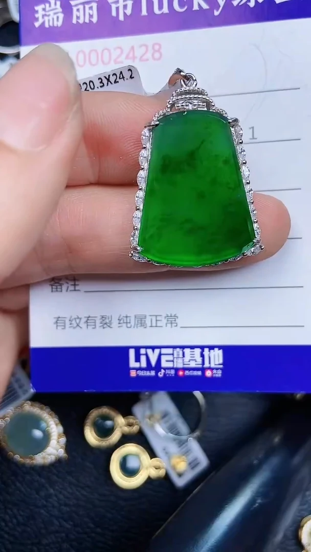 颈饰银S925镶嵌翡翠2428