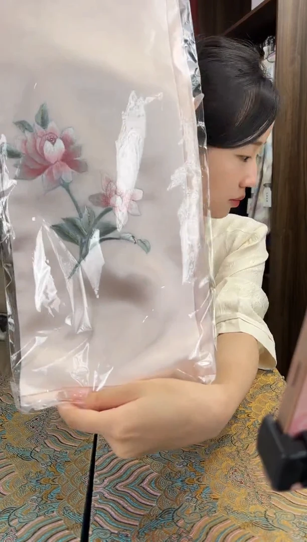 刺绣苏绣100桑蚕丝真丝雪纺丝巾