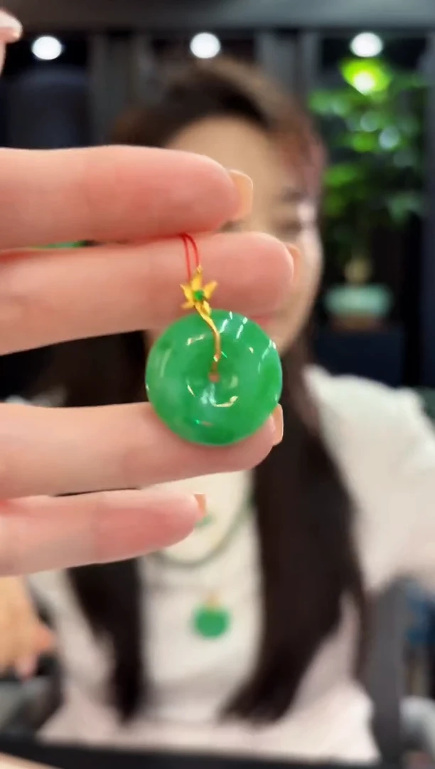 吊坠(不含链)18K金镶嵌翡翠 缅甸A货/支持复检/一件