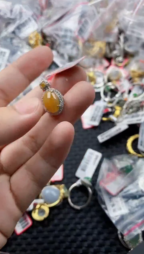 翡翠戒指银S925镶嵌5555      1