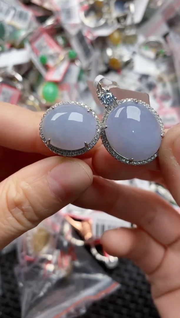 银S925镶嵌戒指翡翠666---9