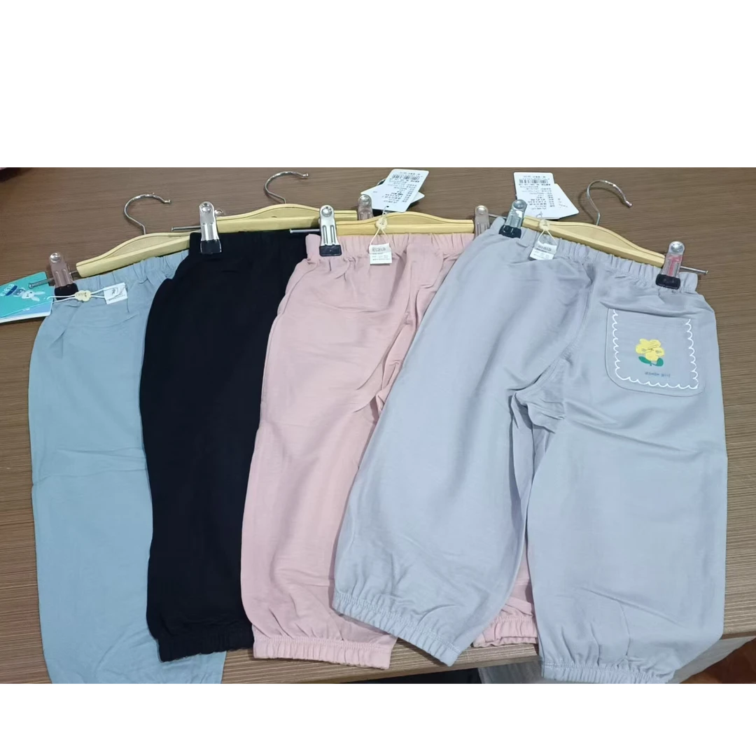 E1K2438女宝冰麻棉裤子