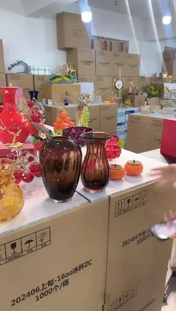 【闪购商品】琉璃昕洋花器L-品22-一对棕色