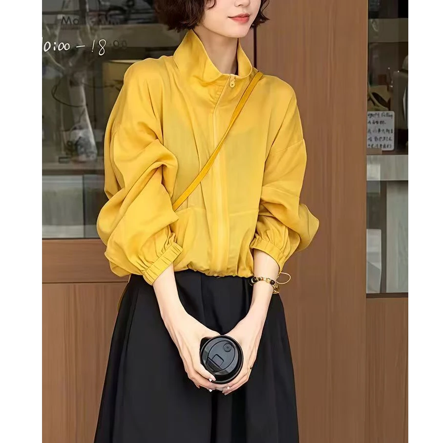 防紫外线防晒衣女2025新款韩版时尚气质百搭短款外搭立领防晒服