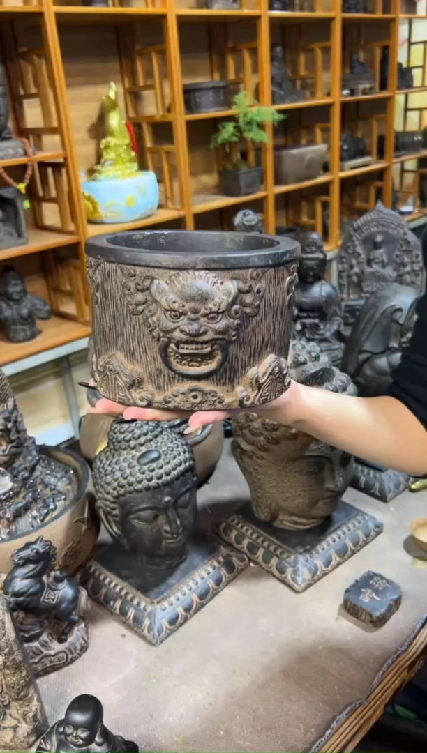 陶土【火山泥】兽头纹鼎