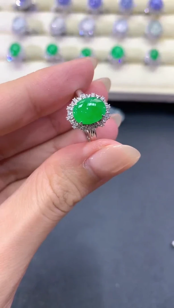 【闪购商品】翡翠戒指18K金镶嵌a298