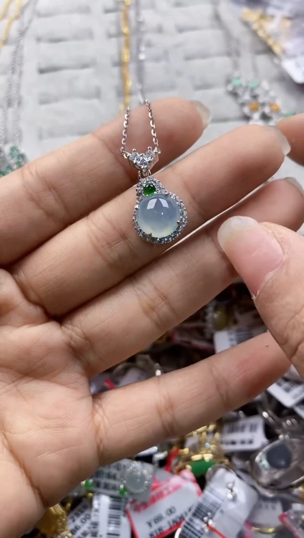 银S925镶嵌戒指翡翠444----3