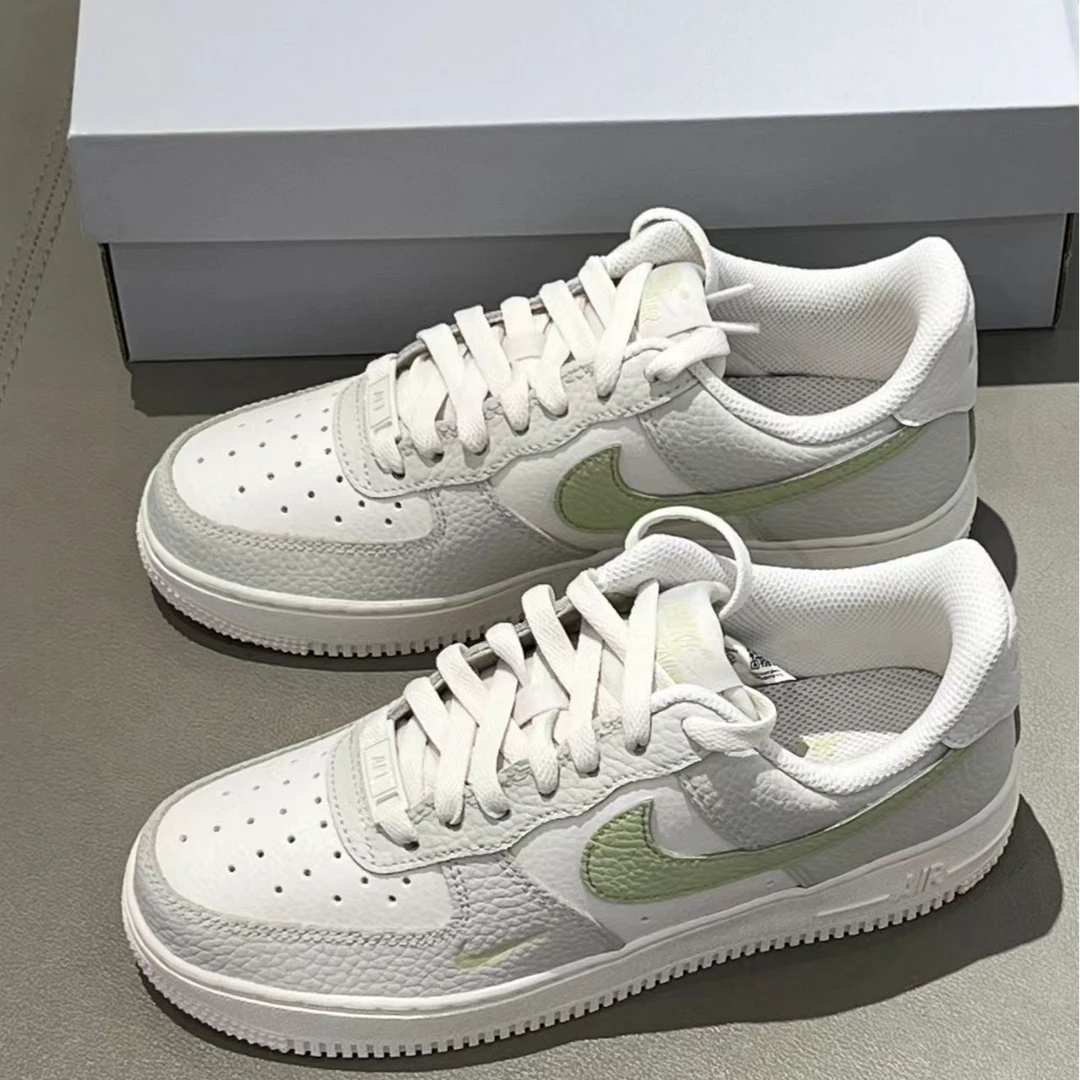 Nike耐克 Air Force 1女款低帮白绿色百搭运动休闲板鞋官方正品