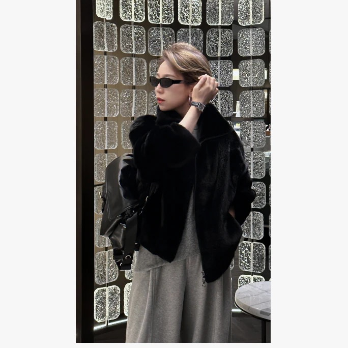 【雪域之宝】美国进口绸缎般光泽宝嘉美貂皮草短款外套25431020