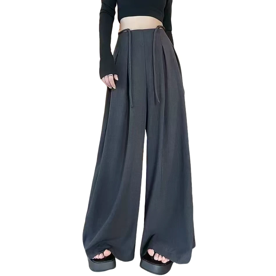 7号2025年爆款显瘦时尚百搭设计抽绳款裙裤阔腿裤